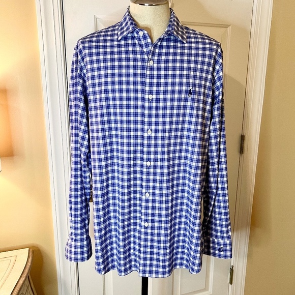 EUC Men's Polo Ralph Lauren Performance Button Front Shirt w/ Golf Logo Size XL - Picture 1 of 4